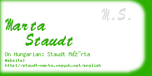 marta staudt business card